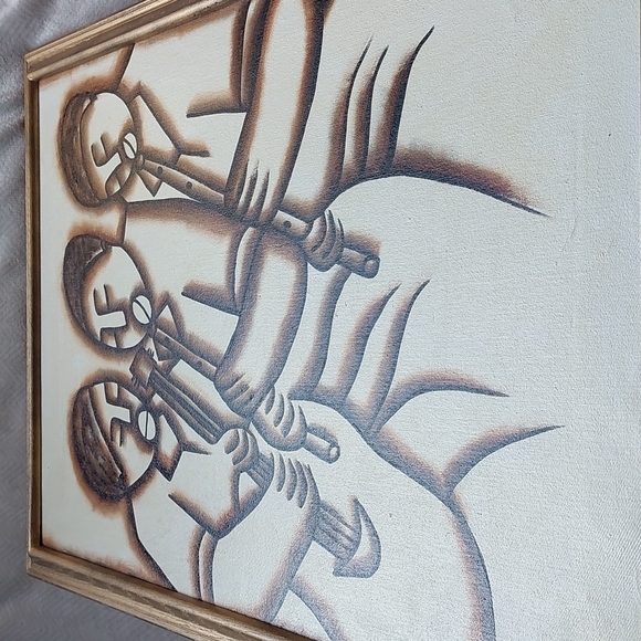 Original signed oil painting African artist Rose Kamoto jazz musicians framed - Picture 6 of 8